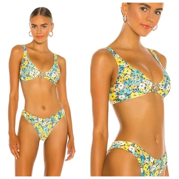L*Space Playa Top Cabana Bottom Bikini Floral - Picture 1 of 5